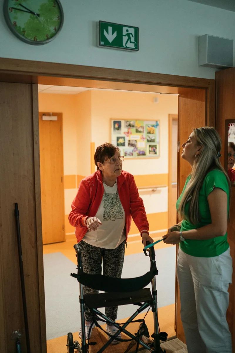 Indiana family caregiver with elderly loved one at home